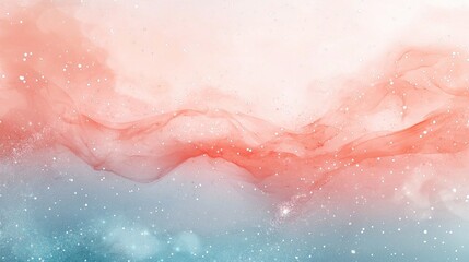 Fototapeta premium A serene pastel gradient background blending peach, mint, and light gray tones. Subtle textures and sparkles add a whimsical and calming aesthetic. Suitable for soft and uplifting visuals 