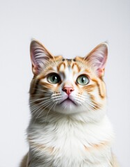 Fototapeta premium close up look of the cat with a white back
