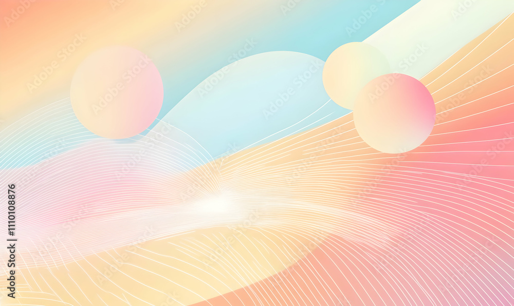 Poster abstract pastel background with soft shapes and flowing lines for design purposes.