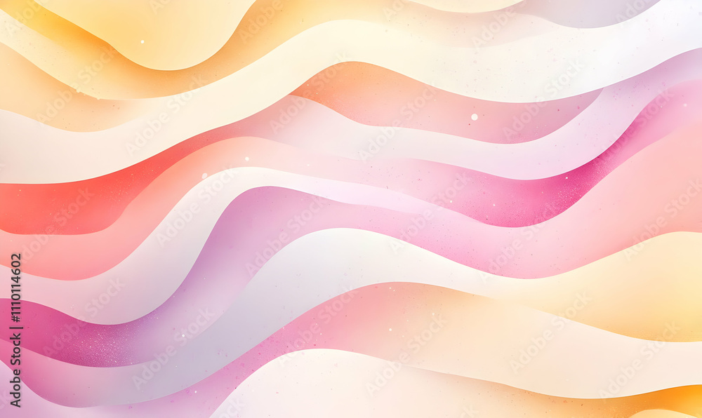 Poster abstract wavy design with soft pastel colors creating a soothing visual effect.