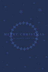 A Merry Christmas and Happy New Year postcard vector. Luxury invitation with minimalistic Christmas ball design