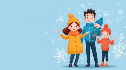 Naklejka premium Simple flat-style vector of a family with parents and children, isolated on a white background with bold, vibrant colors.