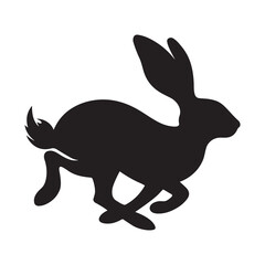 rabbit runing silhouette illustration