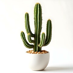 Fototapeta premium Cactus in a pot over white background