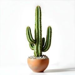 Fototapeta premium Cactus in a pot over white background