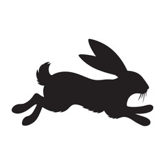 rabbit runing silhouette illustration