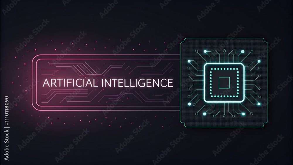 Aufkleber cpu with artificial intelligence background