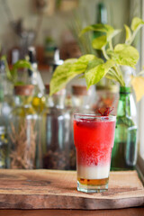 a Glass of Spices Herbal Drink Served on the Wooden Table