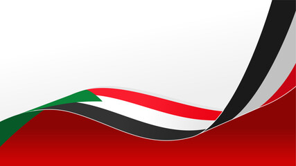 waving sudan flag vector background with copy space for text. sudan national day