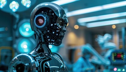 Fototapeta premium Advanced Robotic AI in Futuristic Laboratory Cuttingedge Technology and Innovation