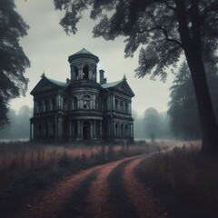 abandoned building from the 18th century, in the vintage style