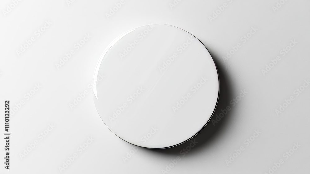 Poster white blank pin button mockup. round badge vector. 3d metal circle promotional brooch mock up design