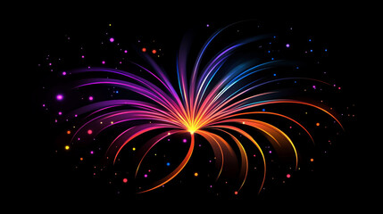 Colorful new year fireworks set