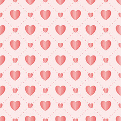Vector seamless pattern with hearts. Cute design for Valentine's Day.