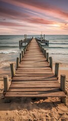 Fototapeta premium Wood pier on the beach