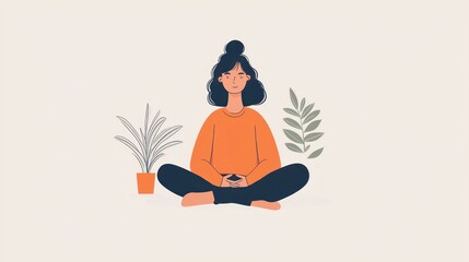 Introvert vector illustration showing a person comfortably engaging in solitary activities, highlighting their unique traits