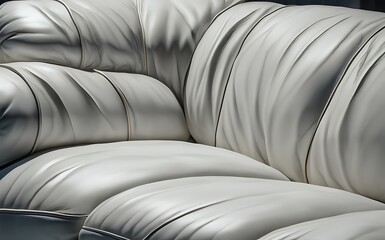 Fototapeta premium Illustration of white leather upholstery