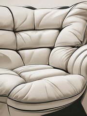 Fototapeta premium Illustration of white leather upholstery