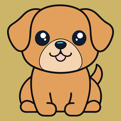Obraz premium Lovely Cartoon Pekingese Dog Sitting Comfortably