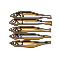 シンプルな切り絵風田作り