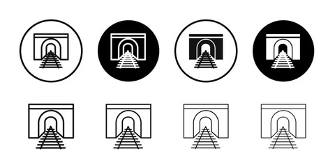 Tunnel mining industry icon Symbol mark in filled style