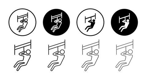 zip line icon Symbol mark in filled style © Krrish