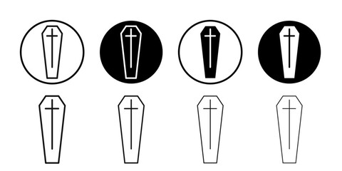 Coffin with christian cross icon Symbol mark in filled style