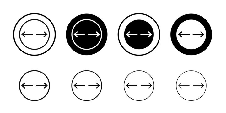 diameter size icon Symbol mark in filled style