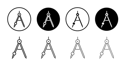 drawing compass icon Symbol mark in filled style