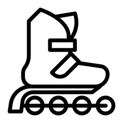 Roller skate Icon in outline Style. Line Art