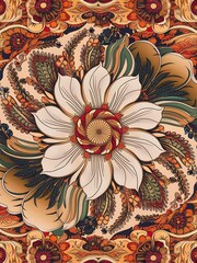 Oriental pattern for textiles, wallpapers, for use in graphics.