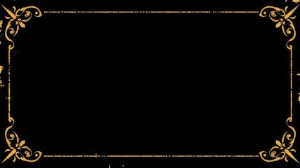 Fototapeta premium Abstract grunge texture frame border on black backdrop, design, retro, texture