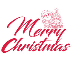 Merry Christmas handwritten holiday text. Xmas hand lettering. Vector illustration.