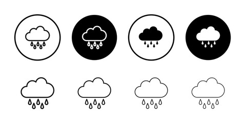 rain and cloud icon Symbol mark in filled style