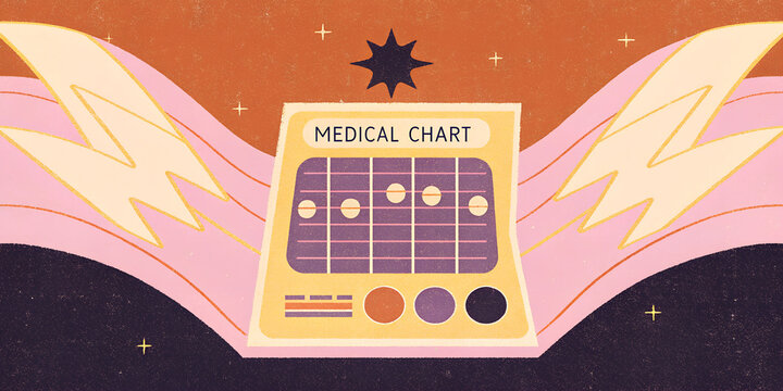 Futuristic Medical Chart Retro Inspired Digital Healthcare Illustration