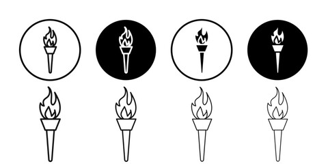 Torch flame icon Symbol mark in filled style