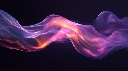Obraz premium A soft, flickering flame captured in an abstract form, isolated on a black background