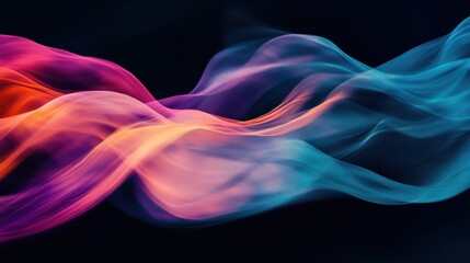 Fototapeta premium A dynamic visual of colorful abstract waves flowing together to create a cohesive, vibrant ocean on a clean, dark background