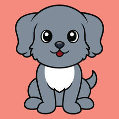 Obraz premium Cute Baby Cartoon Pekehund Dog Sitting Vector Illustration Design 