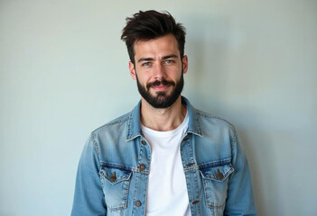 Fototapeta premium A man is smiling in the office