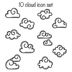 10 cloud icon set