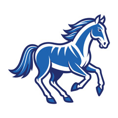 A running horse blueprint style vector 