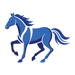 A running horse blueprint style vector 