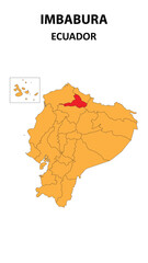 Imbabura Map is highlighted on the Ecuador map with detailed state and region outlines.