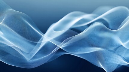 Obraz premium Abstract digital lines forming wave patterns in various shades of blue, modern and sleek