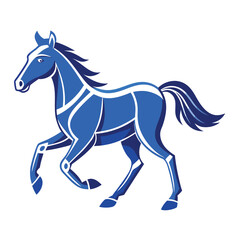 A running horse blueprint style vector 