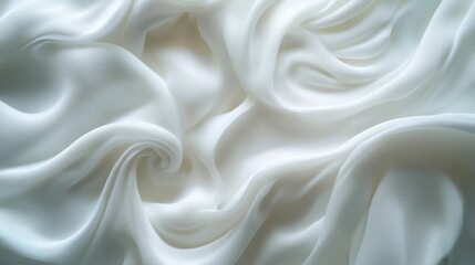 Obraz premium Abstract flowing white waves with subtle shadows, adding dimension to an all-white background