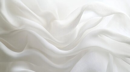 Fototapeta premium Abstract flowing white waves with subtle shadows, adding dimension to an all-white background