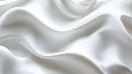 Obraz premium Abstract flowing white waves with subtle shadows, adding dimension to an all-white background