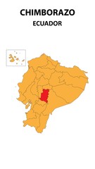 Obraz premium Chimborazo Map is highlighted on the Ecuador map with detailed state and region outlines.